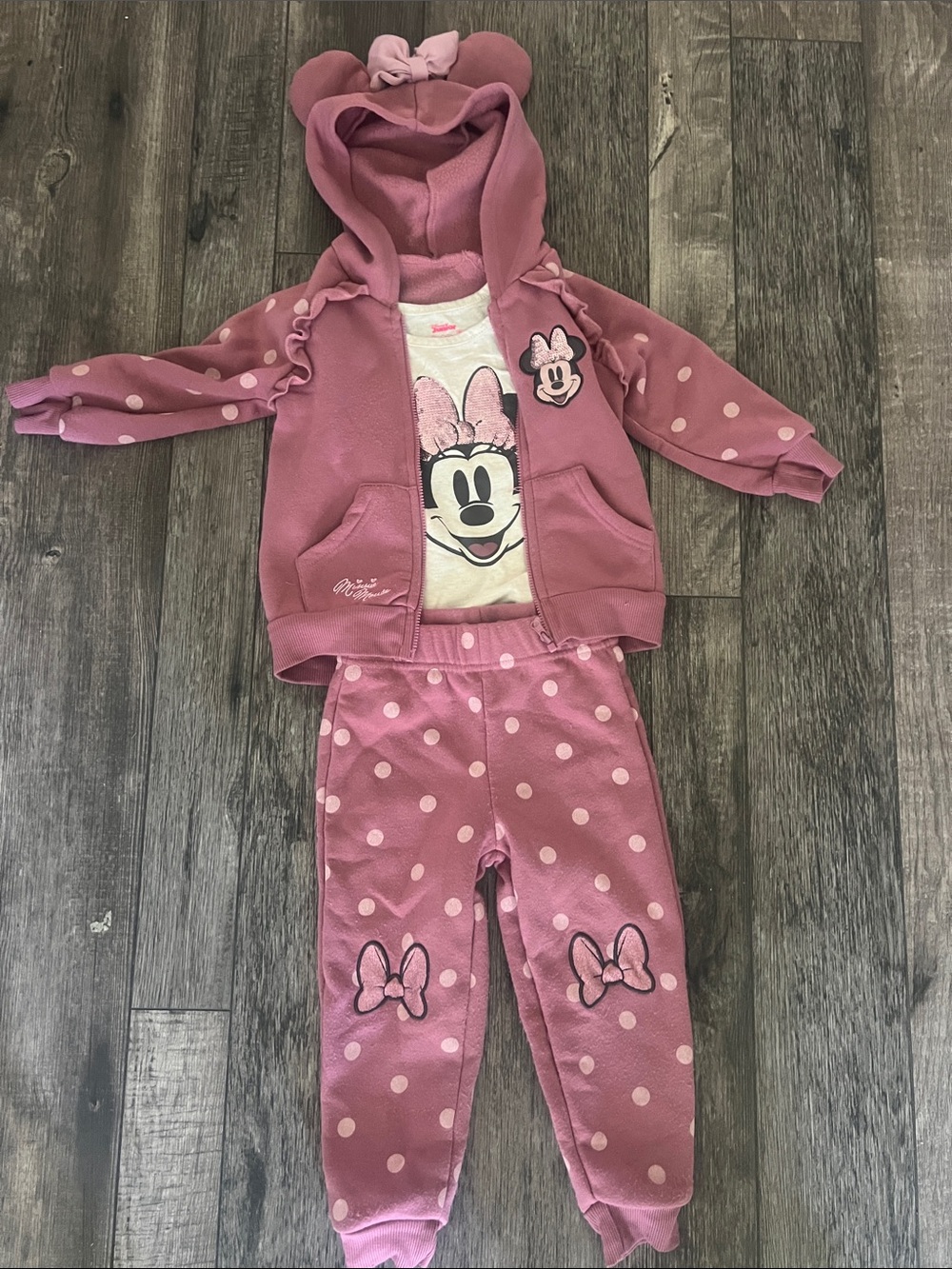 Disney Pink Minnie Mouse 3-Piece Hoodie Set